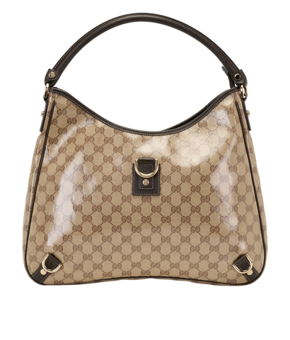 GG Crystal Abbey D Ring Shoulder Bag, &pound;450, Handbags, Beige, Canvas, Front view